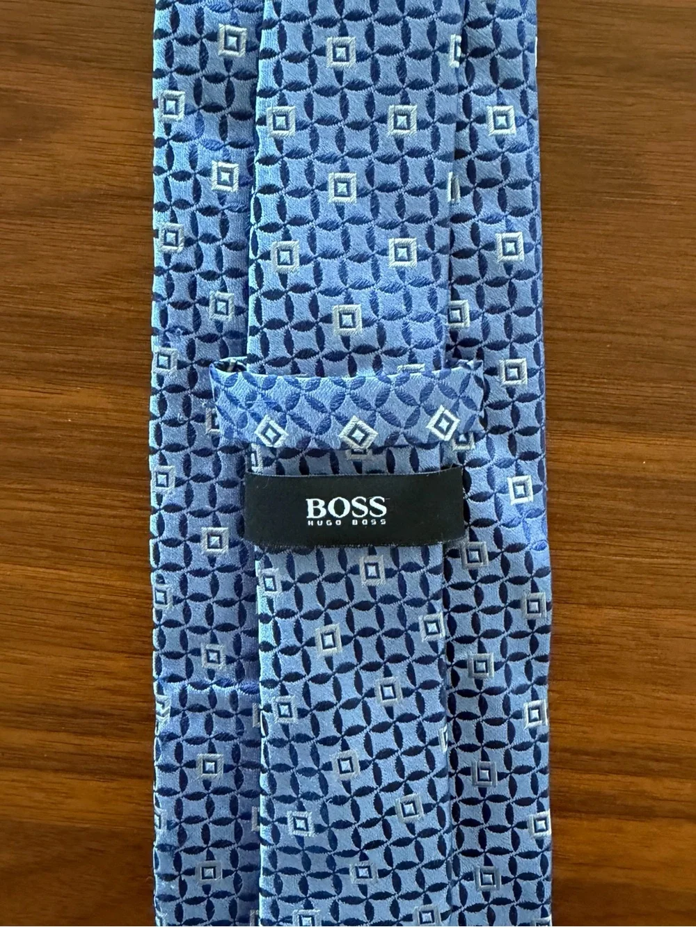 Hugo Boss Light Blue Geometric Silk Tie